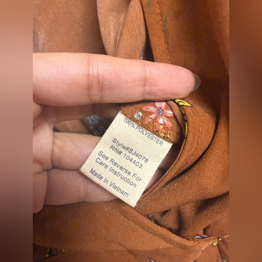 Floral Wrap Crop Top - Rust Brown - Picture 4 of 6